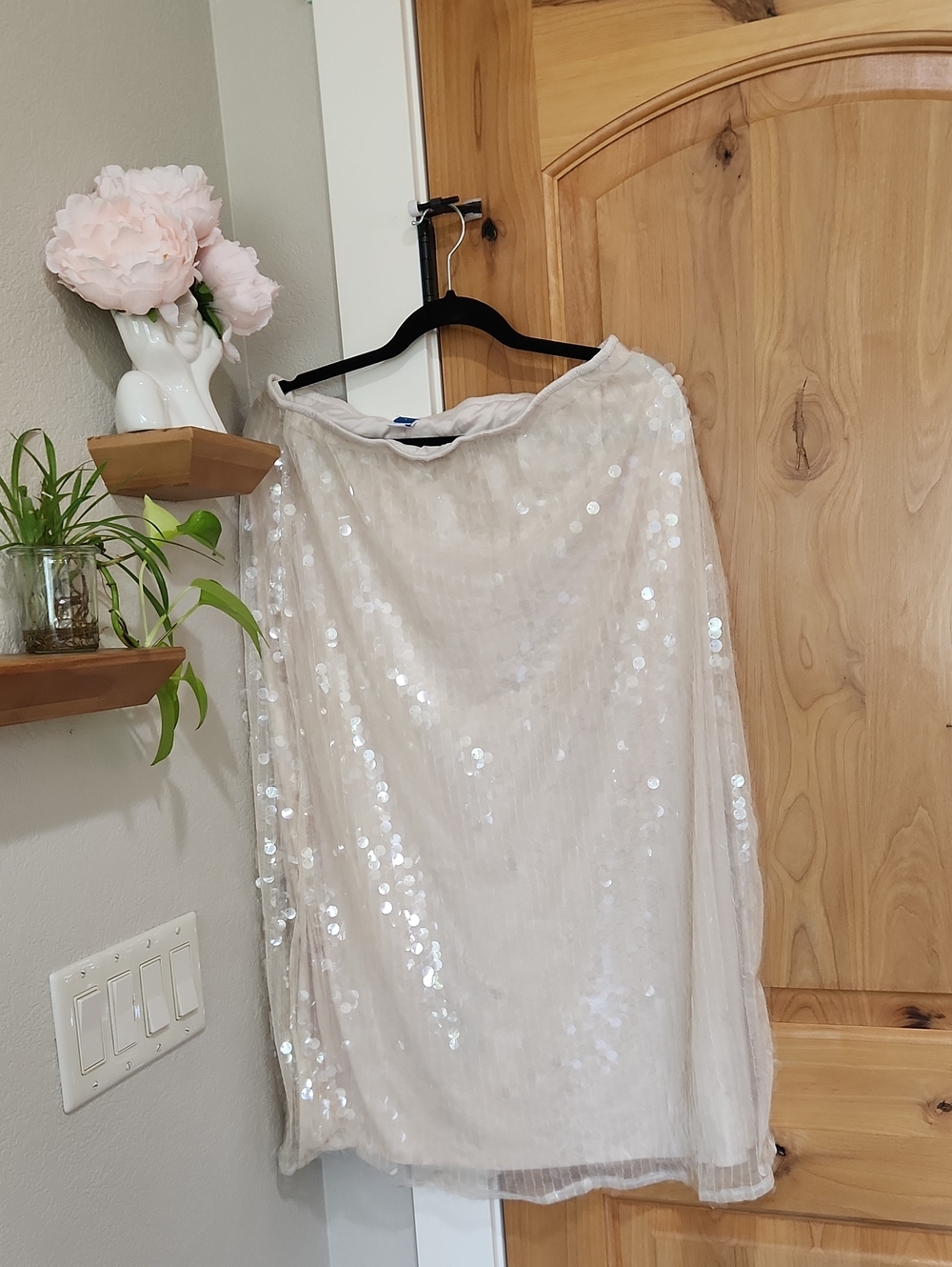 Old Navy Ivory Sequin Sleeveless Dress